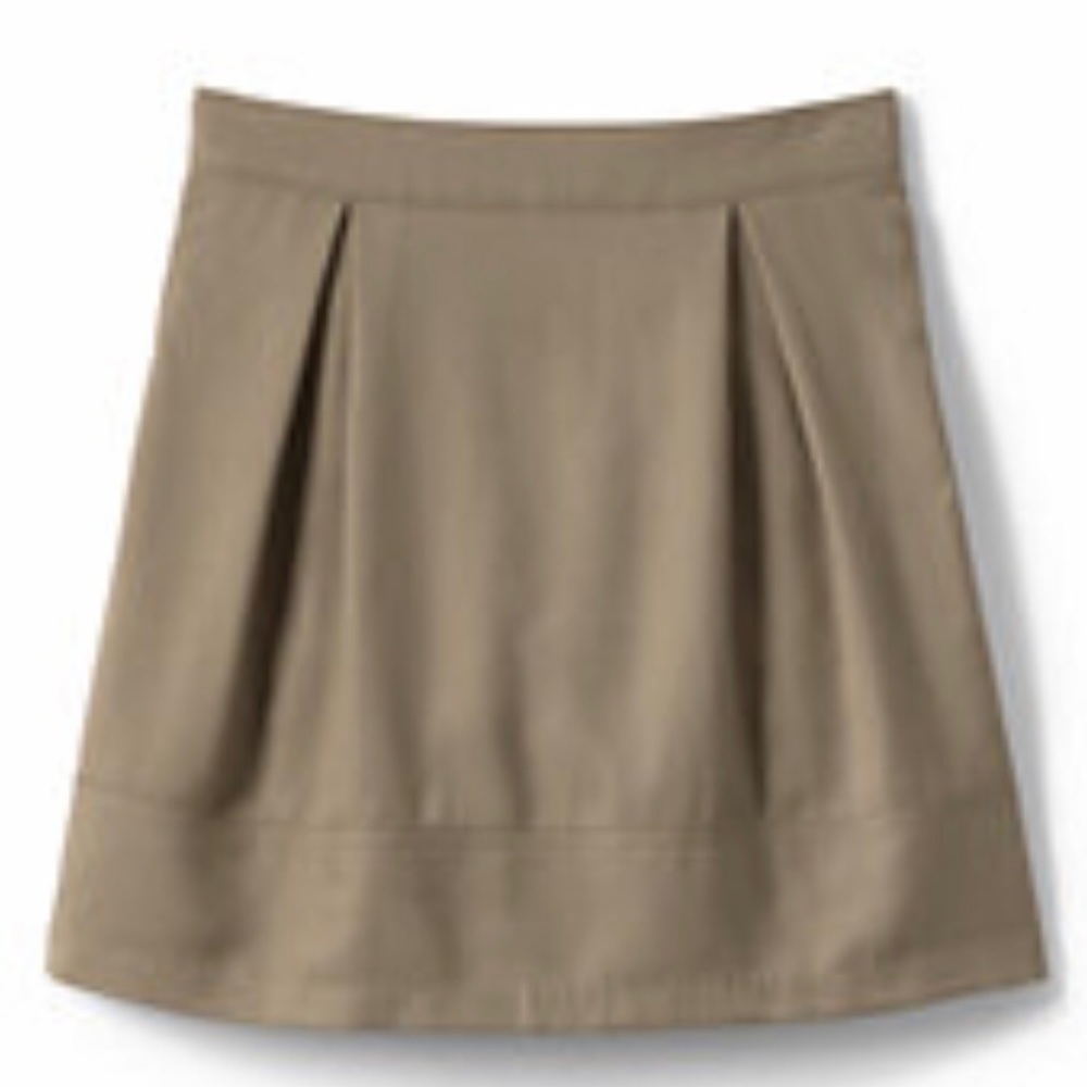 Lands End Uniform Solid Pleated Top of Knee Skort